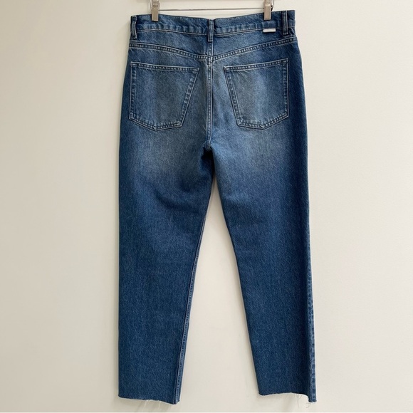 Boyish Casey crossover button high rise straight jeans high society raw hem 29 - Picture 3 of 10